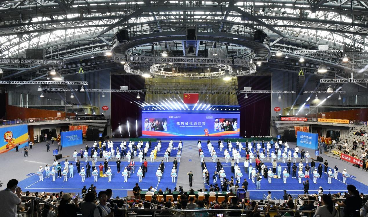9月11日,第十二届中国·沧州国际武术大赛开幕式现场。苑立伟摄